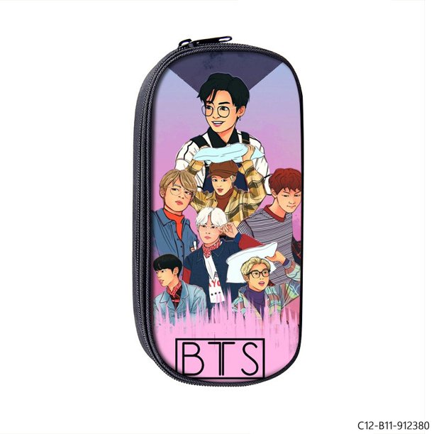 Estuche De Lápices Con Cremallera De Una Sola Capa BTS Almacenamiento De Estudiante Caja De Papelería De Gran Capacidad Personalizada