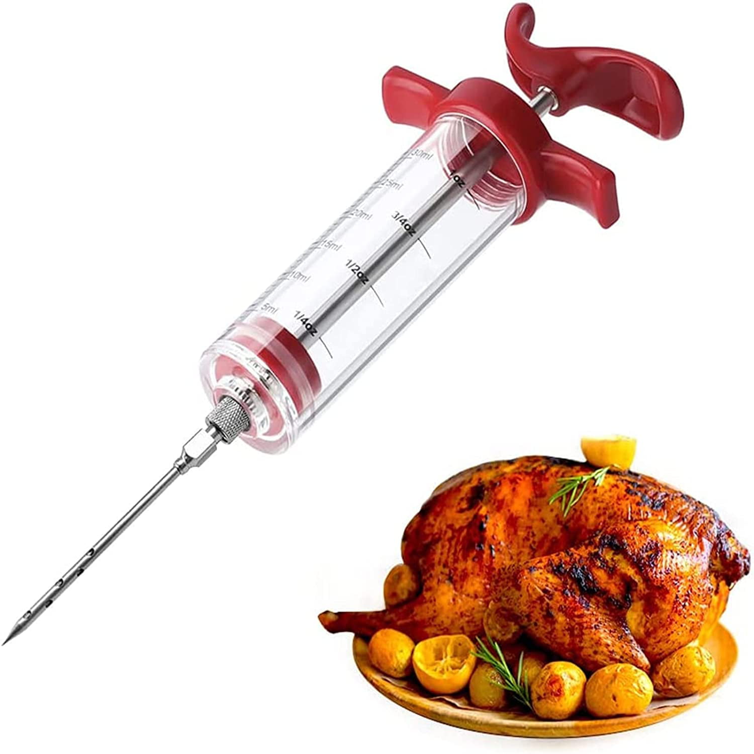 Tri-Sworker Meat Injector Syringe for Smoking with 4 Marinade Flavor Food  Injector Needles, Ideal to Injector Marinades for Meats, Turkey, Brisket