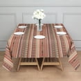 thumbnail image 3 of Brown Geometric Striped Pattern Square Tablecloth,Waterproof Square Table Cover,Wipeable Spillproof Washable Table Cover for Home Kitchen Party Decor 52"x52"(132x132cm), 3 of 6