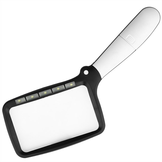 Lupa de lectura plegable 5 lupa de luz Led 2x lupa de mano 2 modos lupa regulable JAMW Sencillez