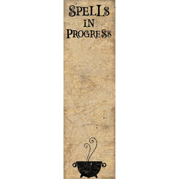 PRIMITIVES BY KATHY Spells In Progress Magnetic List Notepad | 9.5" x 2.75" | Holds to Fridge with Strong Magnet