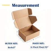 BagDream 6x4x3 inch Shipping Boxes 25 Pack Brown Corrugated Cardboard Box for Packaging, Mailing, Small Business