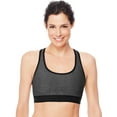 thumbnail image 1 of Hanes Womens Sport Racerback Compression Sports Bra, L, Black Heather, 1 of 1