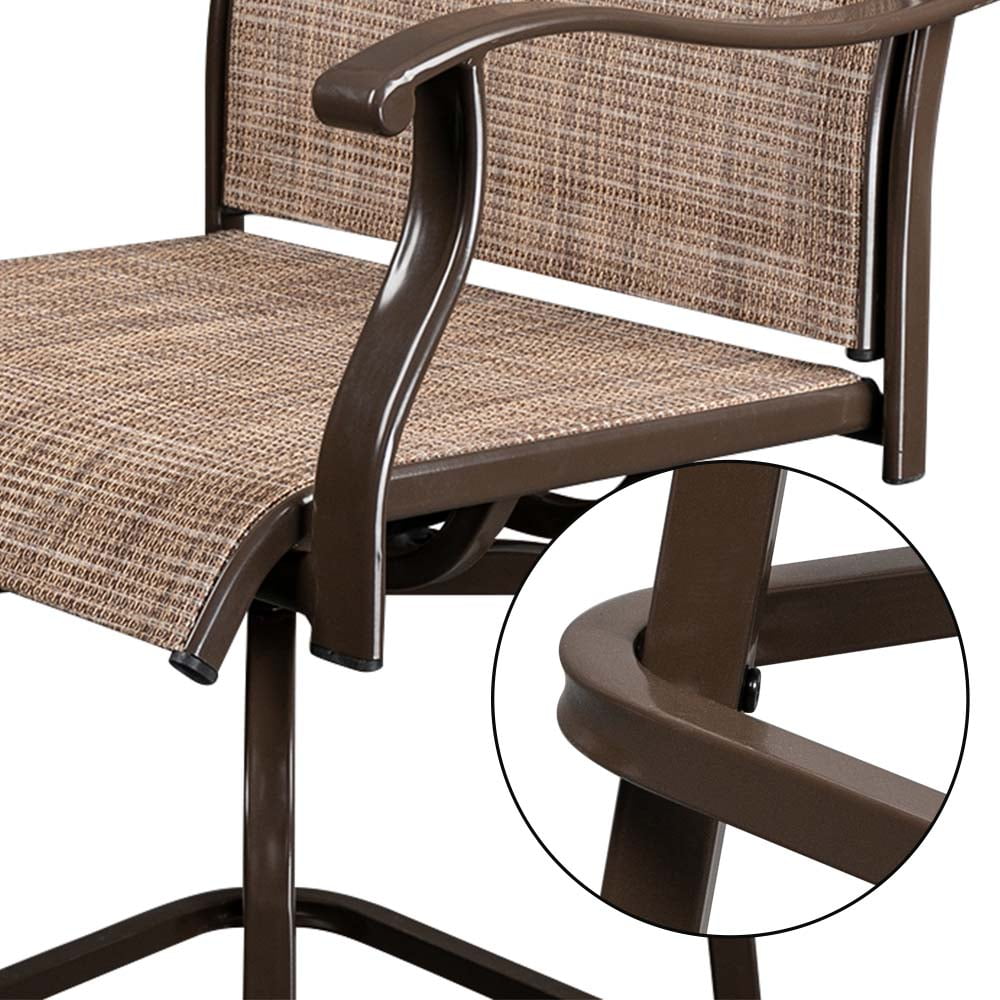 Lowestbest 2PCS Swivel Chair, High-end Bar Chair, Wrought Iron Swivel Bar Chair Patio Swivel Bar Stools, Brown Lowestbest 2PCS Swivel Chair, High-end Bar Chair, Wrought Iron Swivel Bar Chair Patio Swivel Bar Stools, Brown