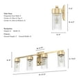 thumbnail image 5 of Hunter - Gatz 4-light Alturas Gold, Medium Size Vanity Light, Dimmable, Modern Style, for Bedrooms, Kitchens, Dining, Living Rooms - 19686, 5 of 6
