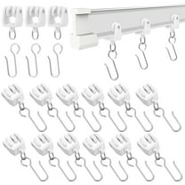 LULULION 30 Pcs Ceiling Curtain Track Rollers with Hooks for Scratch Resistant Decorators