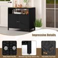 thumbnail image 5 of Patiojoy Outdoor Rattan Storage Cabinet Patio Sideboard Buffet Cabinet with Acacia Wood Countertop Black, 5 of 9