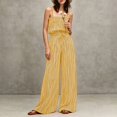 thumbnail image 7 of Iyufng Striped Summer Outfits for Women 2 Piece Spaghetti Straps Top Wide Leg Pants Suit, 7 of 7