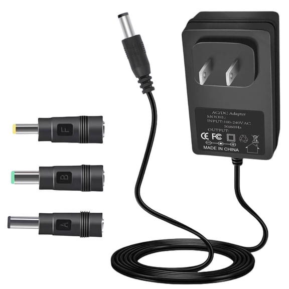 LujingZ 15V 2A Universal AC/DC Power Supply - 6.6FT Cord, 3 Interchangeable Jacks, for 15V DC Devices