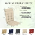 thumbnail image 6 of BPS Outdoor Patio Rocking Chair Cushion, Water- & Fade-Resistant High Back Cushions, Tufted Pads with Ties, Set of 2, Light Brown, 6 of 8