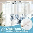 thumbnail image 2 of No Hook Shower Curtain with Snap in Liner - Floral Shower Curtain - Fabric Waterproof Inner Liner, Plants Navy Blue Flowers Modern Cloth Shower Curtains - Machine Washable, 71 x 74, 2 of 6