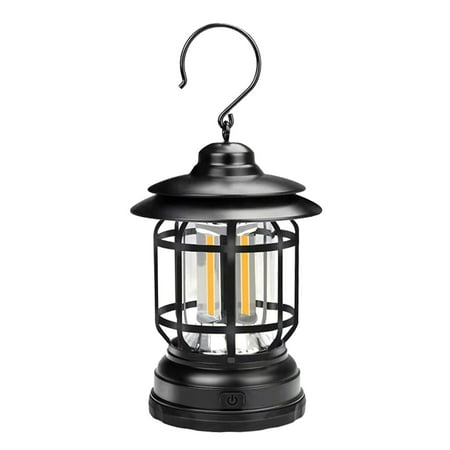 

Vistreck LEDs Camping Lantern H-anging Outdoor Lights Retro Design Strong/Weak Dual Effects/ 3 * AA Cell Operated/ IP65 Water Resistance for Patio Yard Balcony Garden Deco Decoration
