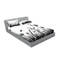 thumbnail image 2 of Ambesonne Nature Fitted Sheet & Pillow Sham Set, Grass Bush Meadow Spring, Calking, Black White, 2 of 2