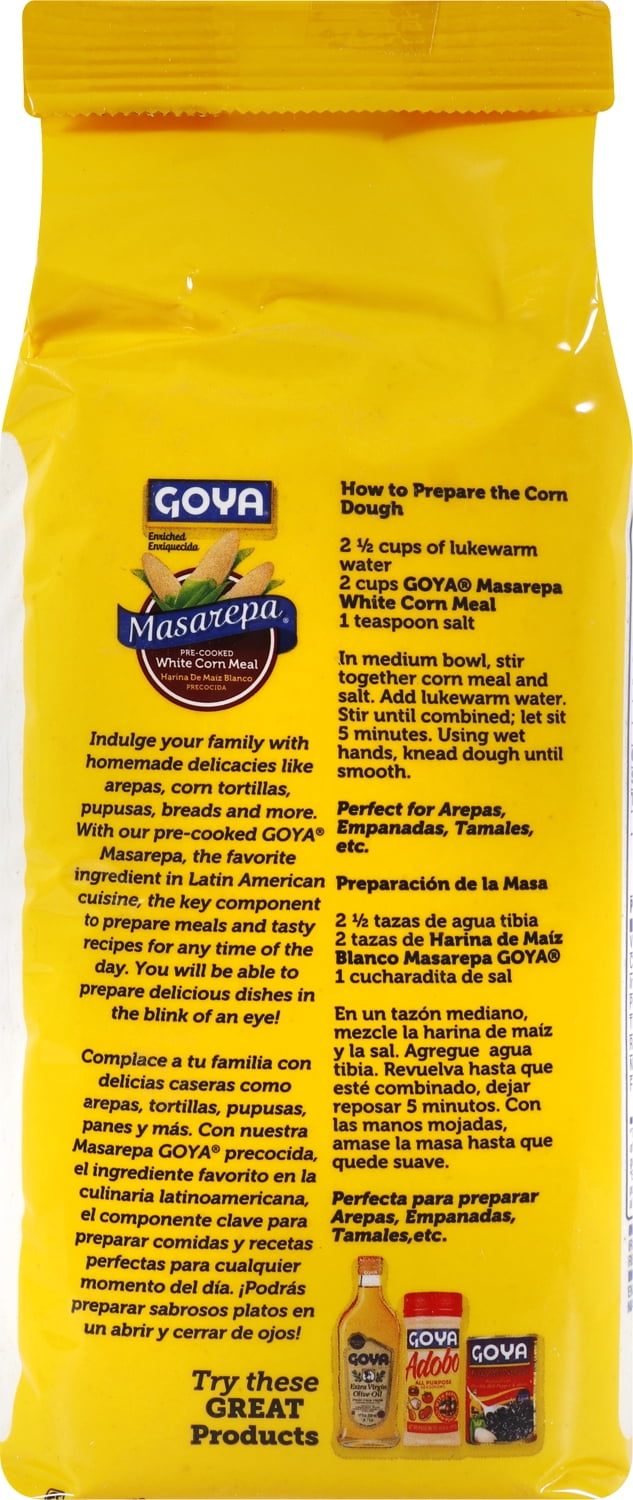 (5 pack) GOYA® Masarepa® – Pre-Cooked White Corn Meal, 35.2 oz Pouch
