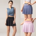 thumbnail image 1 of TFixol Falda deportiva 2 en 1 para mujer, pantalones cortos con forro Pocekt, secado rápido, transpirable, para correr, 1 of 8