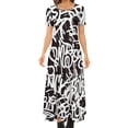 thumbnail image 1 of Robe Graffiti Inspirée, Imprimé Lettres Colorées, Robe Maxi Rétro, Mode de Rue Bohème, Robes Longues pour Femmes, Manches Courtes, Vestidos, 1 of 5