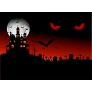 WHIMISCAL PRACTICALITY Halloween Spooky House Edible Icing Image for 1/4 sheet cake