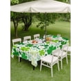 thumbnail image 3 of Outdoor Tablecloth with Umbrella Hole and Zipper, St. Patrick's Day Rectangle Table Cloth 60x84 Inch Waterproof Tablecloth, Lucky Shamrocks Spring Leaves Botanical Picnic Table Cover for Patio, 3 of 7