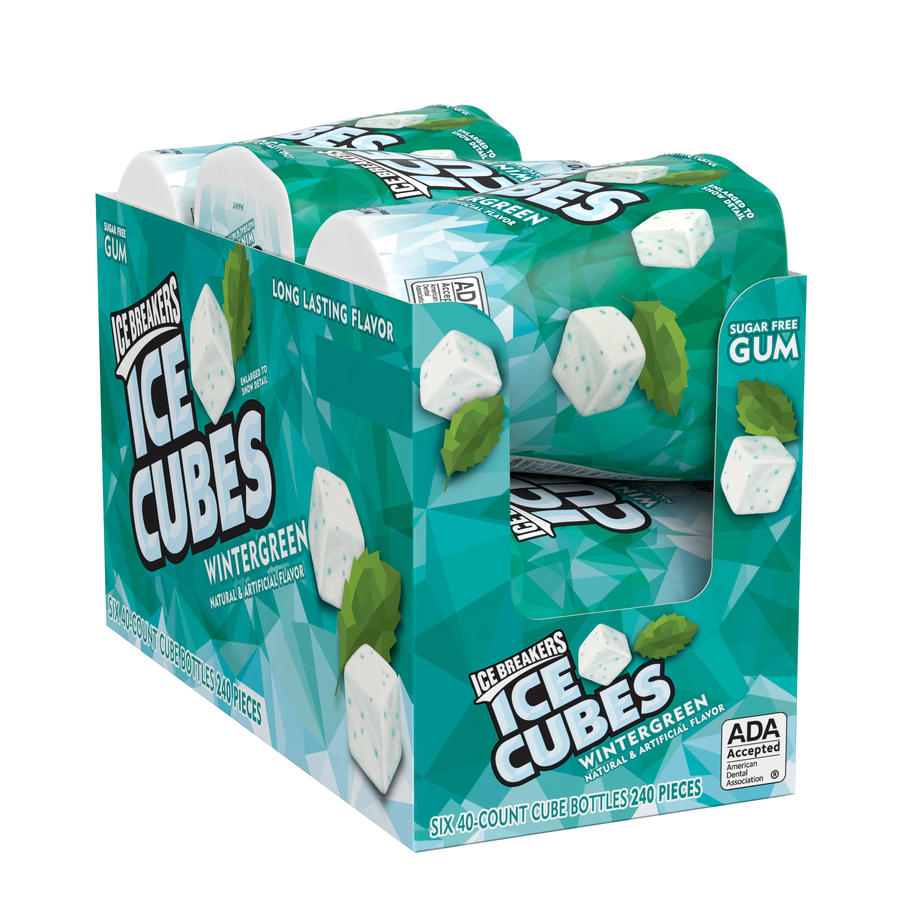 ICE BREAKERS ICE CUBES Wintergreen Sugar Free Chewing Gum, Made with