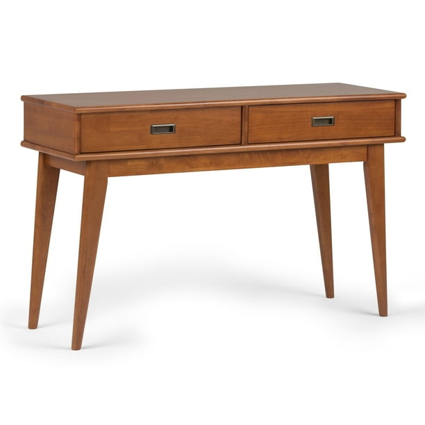 Wyndenhall Tierney Solid Hardwood 48 Inch Wide Mid Century Modern Console Sofa Table W X 16 D 30 H Com Mid Century Modern Console Sofa Table, 16 Inch Deep Console Table