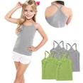 thumbnail image 6 of ZACPNCV 4 Pieces Girls Dance Tank Tops Racerback Camisole Undershirts Spaghetti Strap Camis Dance Clothes Tank Tops for Girls Gray 3-4 Years, 6 of 7