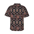 thumbnail image 3 of Balery Retro Floral Print Men's Hawaiian Shirts Short Sleeve Beach Shirt Relaxed Fit Vacation Button Down Shirts-X-Large, 3 of 9