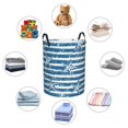 thumbnail image 4 of Balery Ocean on Striped Cesta de ropa redonda con asas, impermeable, independiente, para ropa, juguetes, dormitorio y familia-Medium, 4 of 6