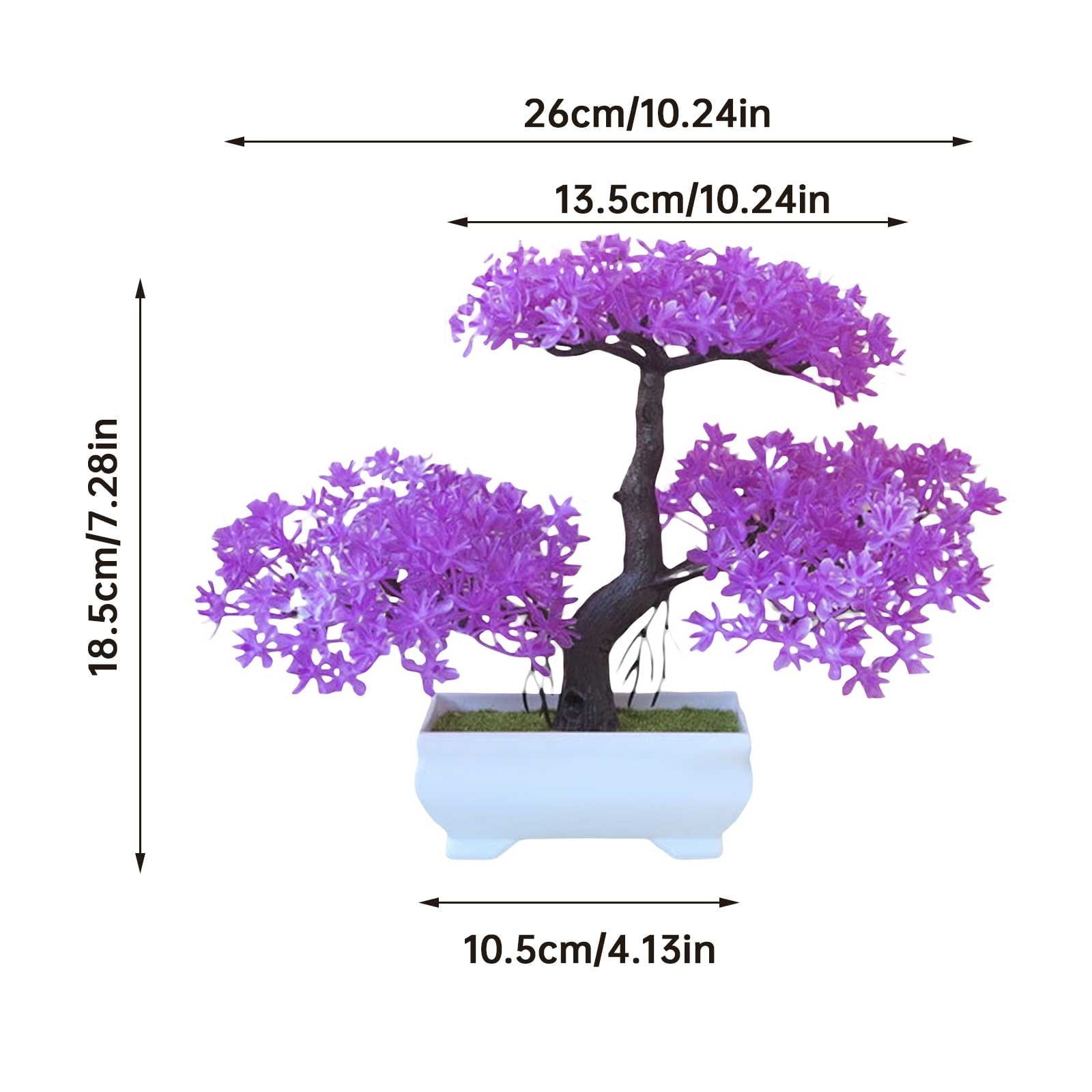 Artificial Plants Greenery Bonsai, Room Decor Fake Bonsai Tree for Home Decor Indoor Bookshelf Office Desk Bathroom Farmhouse Decor, Multicolor, 10.24x7.28"
