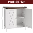 thumbnail image 2 of Yeshouse Storage Cabinet with Doors and Shelves, Brown roof + white cabinet, 30” L x 15.7” W x 31.5” H Inches, 2 of 7