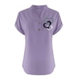 thumbnail image 4 of Yuyuzo Plus Size Tops for Women Cotton Linen Short Sleeve T-Shirts Button V Neck Loose Soft Blouses, 4 of 4