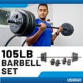 thumbnail image 3 of 105 lb Barbell and Dumbell Weight Set Featuring Two 20 lb., Four 10 lb. and Four 5 lb. Weights, Two Dumbbell Bars & Full 6-foot Length Bar, 3 of 8