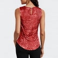 thumbnail image 4 of Juslio Womens Tank Sequin Solid Color Crew Neck Tank Top, Casual Breathable Summer Tank Tops, 4 of 9
