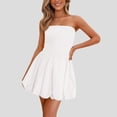 thumbnail image 2 of Robe Courte Sans Bretelles pour Femmes, Été 2025, Tube Top, Robe Décontractée, Épaules Dénudées, Ligne A, Soirée, Tendance, Smockée, 2 of 7