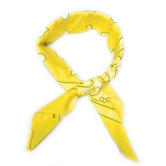 Pack of 20 Paisley Ribbon Scarf Cotton Neck Foulard for Women (Yellow)