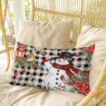 thumbnail image 4 of Christmas Plaid Pillow Covers, Linen Long Throw Pillow Case, Black Snowman Xmas Tree Snowflake Buffalo Holiday Pillow Protector Decorative Cushion Cover for Living Room/Bedroom 20" x 30", 4 of 8