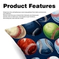 thumbnail image 2 of Baseball Throw Pillow Inserts Set Covers of 2 Decorative Velvet Throw Pillows with Unique Patterns - 16x16, 18x18, 20x20 Inches for Home Decor and Gifts, 2 of 6