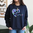 thumbnail image 4 of EcoLoom Tie Dye Love Dog Paw Print Animal Paw Dog Lover Owner Long Sleeve Unisex Midweight Crewneck Sweatshirt, 4 of 4