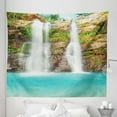 thumbnail image 1 of Tropic Tapestry, Waterfall in Tropic Rainforest Sunny Vacation Fresh Lake Waterscape, Fabric Wall Hanging Decor for Bedroom Living Room Dorm, 5 Sizes, Turquoise Green Brown, by Ambesonne, 1 of 1