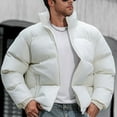 thumbnail image 5 of BLTIBY Mens Down Puffer Jacket Winter Fall Solid Color Lightweight Coat Casual Warm Fashion Outwear with Pockets 2024 White XL, 5 of 7