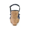 thumbnail image 2 of BLISSFUL STEP Women's Shoes Floral Lace Platform Peep Toe Wedge Heel Sandals Deep Blue 8, 2 of 7
