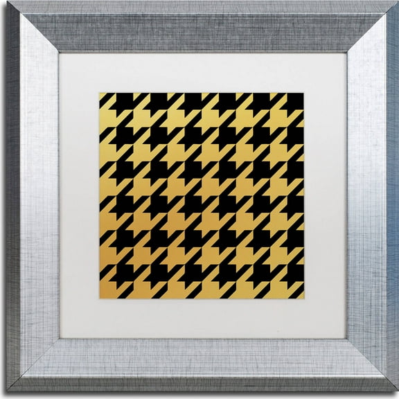 Trademark Fine Art "Xmas Houndstooth 5" Canvas Art by Color Bakery, White Matte, Silver Frame