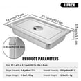 thumbnail image 3 of KFFKFF Set of 4 Steam Table Pans, Dimensions 20.9 x 12.8 x 3.9 Inch, Full Size 13L Deep Food Holder, Stainless Steel Oven Dish, Hotel Pans, Anti-Jam Steam Table Food Tray, 3 of 8