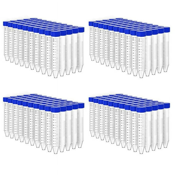 200Pcs Conical Centrifuge Tubes 15mL with Screw Caps, Graduated and Write Marks Lab Test Container