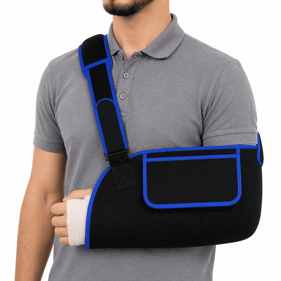 Adjustable Arm Sling Shoulder Immobilizer-Rotator Cuff Support Brace for Men & Women-Comfortable Medical Sling for Shoulder Injury,Broken,Dislocated,Fracture,Strain,Left and Right Arm Compatibility