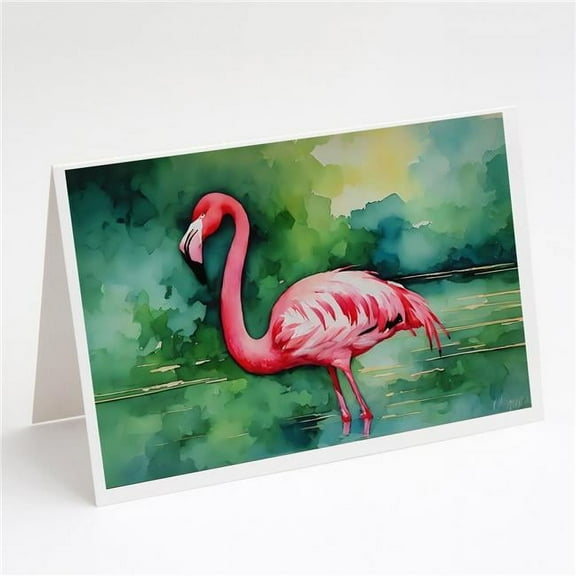 0.01 x 5 x 7 in. Flamingo Greeting Cards, Pack of 8