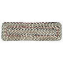 Earth Rug 39-999 27 x 8.25 in. C-999 Random Braided Rectangle Stair Tread Mat, Burgundy & Mustard