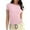 Pink, variant on Kovlvoll Women Short Sleeve Tops Crewneck Ribbed Knit Slim Fitted Shirts Basic Tees 2025 Summer Casual T-Shirt