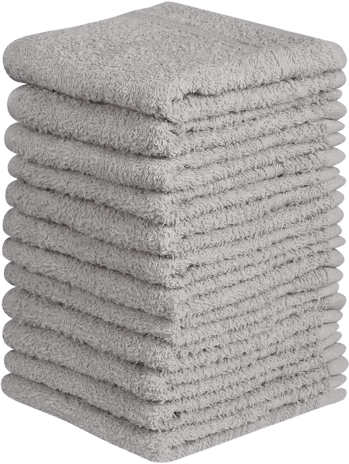 Beauty Threadz 100 Cotton Washcloths, Gray