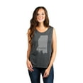 thumbnail image 2 of Thread Tank Home Roots State Mississippi MS Women's Sleeveless Muscle Tank Top Charcoal Large, 2 of 4