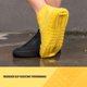 thumbnail image 4 of Fundas impermeables de silicona para zapatos, reutilizables, plegables, antideslizantes, con cremallera, protectores de zapatos, chanclos de lluvia para niños, hombres y mujeres (1 par) brillar necesidades diarias, 4 of 6